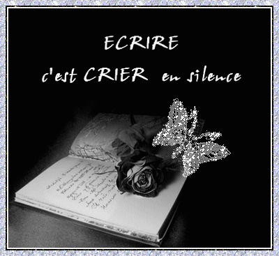   mon ange j'ai mon cahier ou je t'écris toute ma souffrance, écrire me permet de pleurer , c'est un exutoire. 