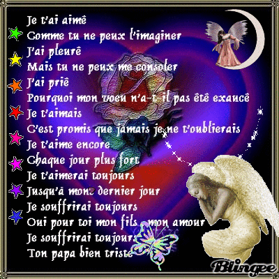Un petit poème pour toi mon Steph qui me manque tant ton papa qui t'aime 